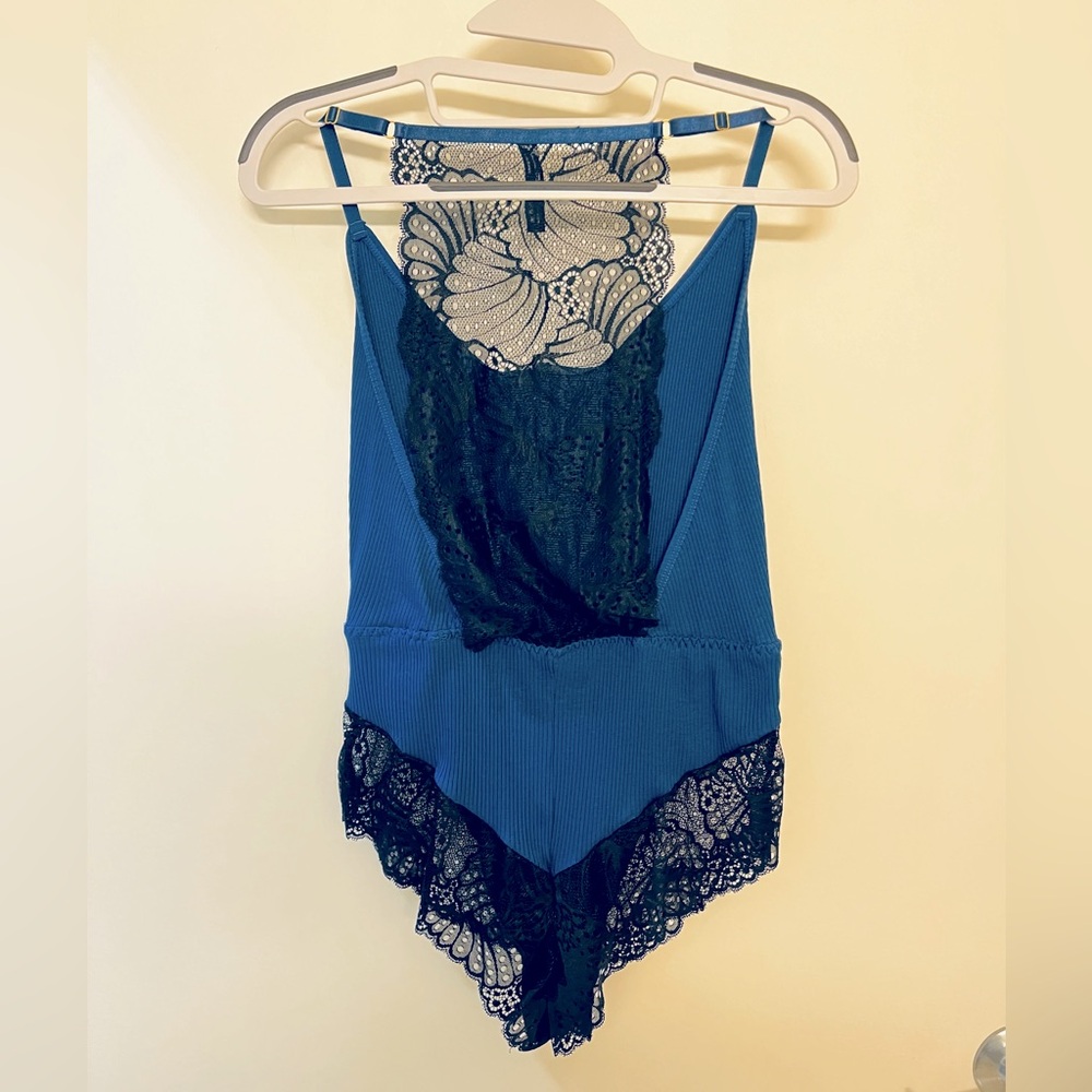 Women’s Oh La La Cheri Lace Trim Rib Teddy~ size L/XL - Picture 3 of 6